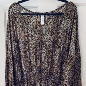 Rachel Pally White Label Blouson Midi Dress • Animal Leopard Print • Sz 1X NWOT